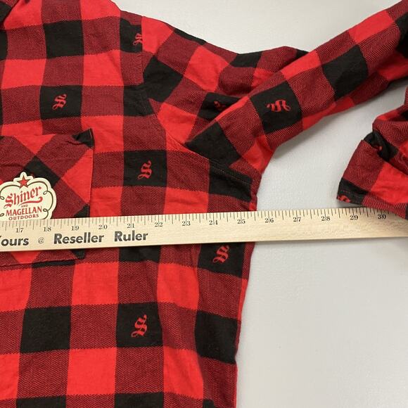 Magellan x Shiner Flannel Shirt Womens XXL Buffalo Plaid Red Black Cabincore - Picture 13 of 16
